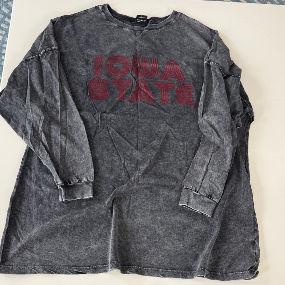 Iowa State distressed Gray Long Sleeve Iowa State Tee